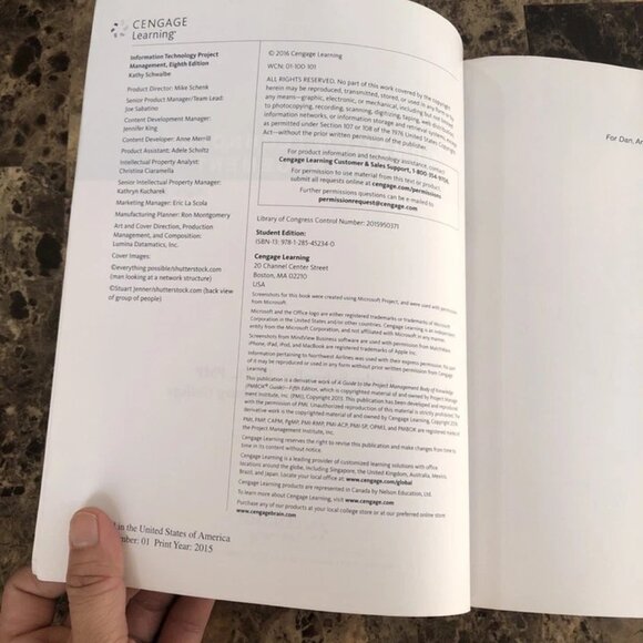 Information Technology Project Management Schwalbe, Kathy 8th Edi PB - Picture 8 of 11